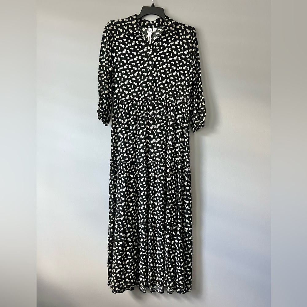 NY Collection Black and White Maxi Dress